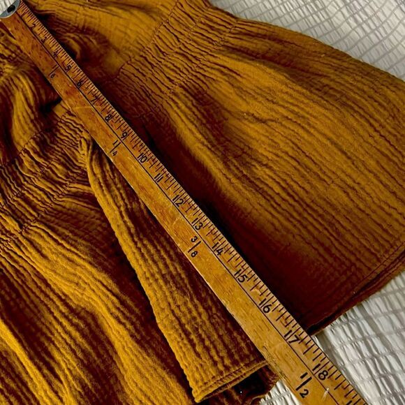 MADEWELL Women's Yellow Double-Gauze Smocked Mini Skirt S - Picture 7 of 8